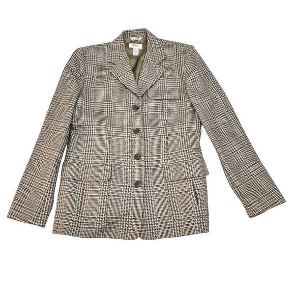 Talbots Houndstooth Woven 4-Button Blazer Size 6 - Picture 1 of 6